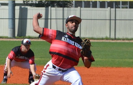 Neal Shah earned the start in game two and allowed two runs over two innings of work (photo credit: Geoff Henson, Olivet College Athletics).
