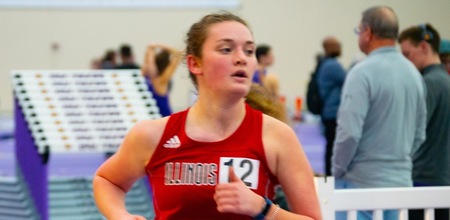Maddie Urig and the Scarlet Hawks opened the outdoor season Saturday (photo credit: Luke Stanczyk)